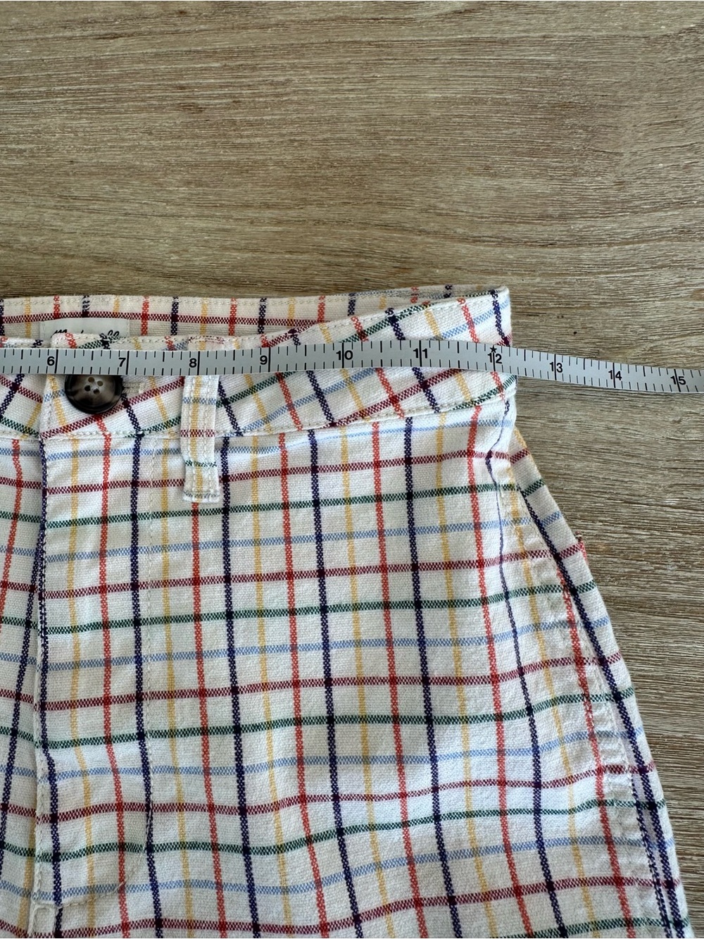 Madewell Emmett Wide-Leg Patch Pocket Crop Pants in Rainbow Windowpane size 23 - Picture 8 of 10